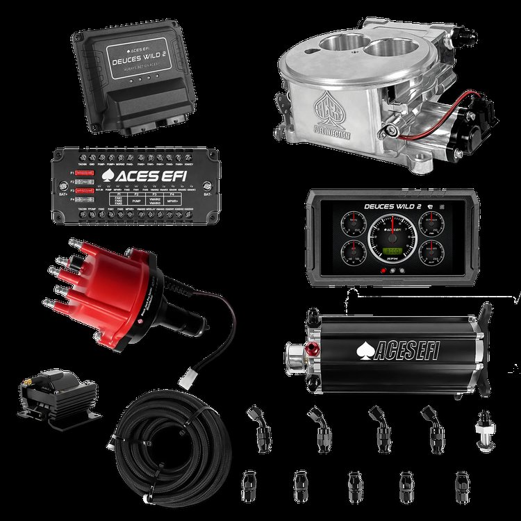Complete Deuces Wild 2 EFI Conversion Kit for 2300-Flange Intake Manifolds [Polished]
