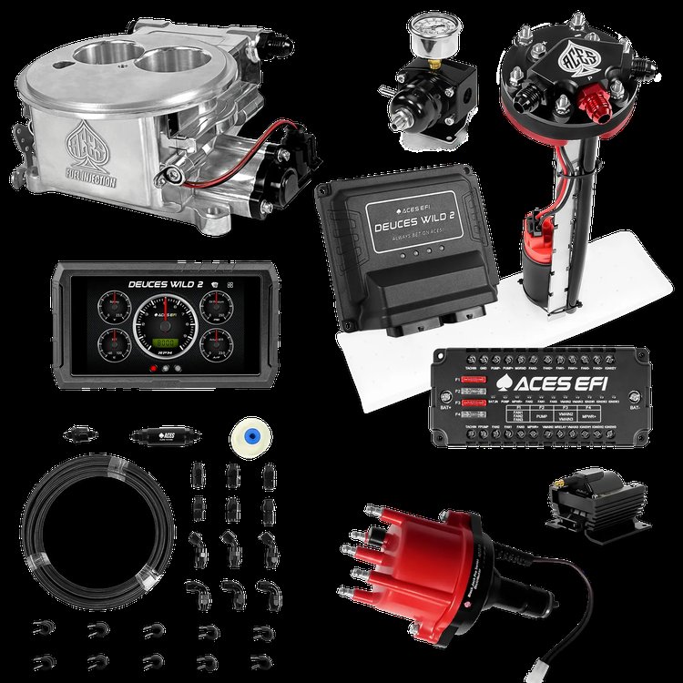Complete Deuces Wild 2 EFI Conversion Kit for 2300-Flange Intake Manifolds [Polished]