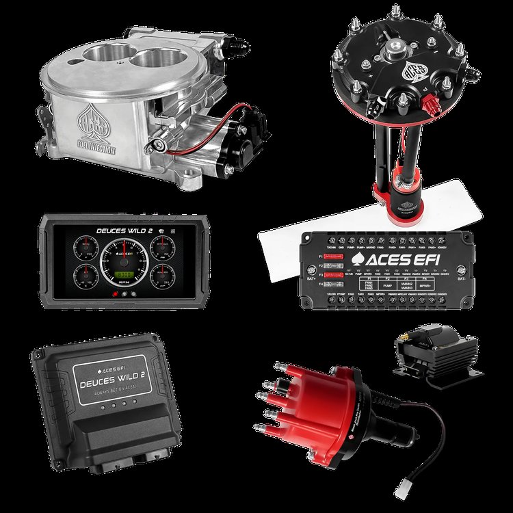 Complete Deuces Wild 2 EFI Conversion Kit for 2300-Flange Intake Manifolds [Polished]