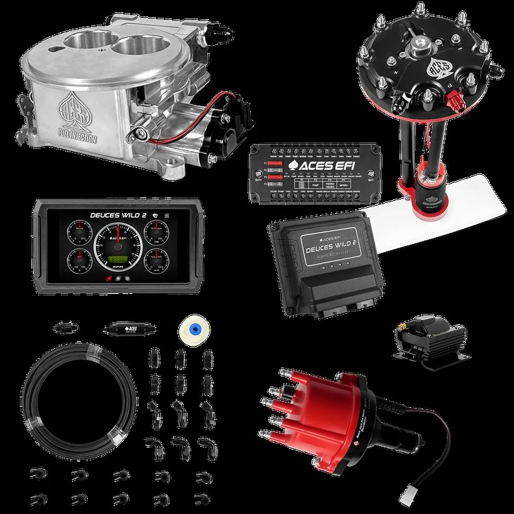 Complete Deuces Wild 2 EFI Conversion Kit for 2300-Flange Intake Manifolds [Polished]