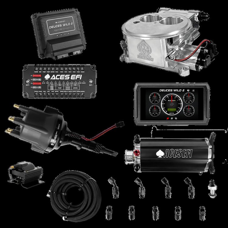 Complete Deuces Wild 2 EFI Conversion Kit for 2300-Flange Intake Manifolds [Polished]