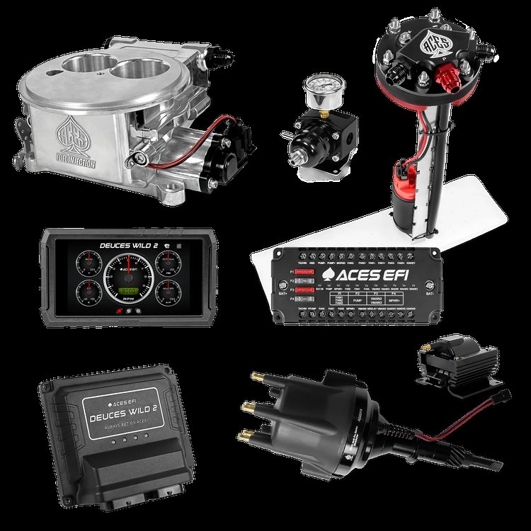 Complete Deuces Wild 2 EFI Conversion Kit for 2300-Flange Intake Manifolds [Polished]