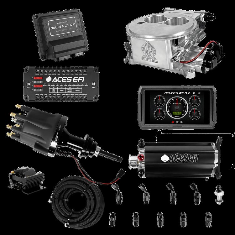 Complete Deuces Wild 2 EFI Conversion Kit for 2300-Flange Intake Manifolds [Polished]