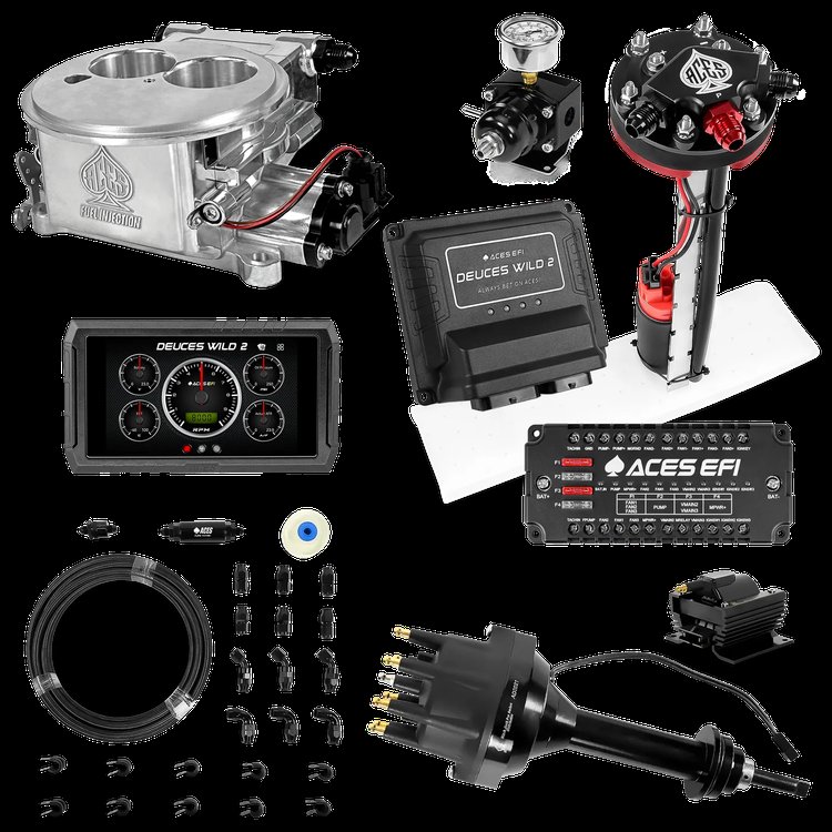 Complete Deuces Wild 2 EFI Conversion Kit for 2300-Flange Intake Manifolds [Polished]