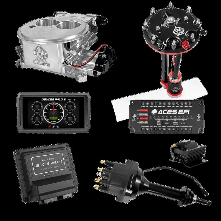 Complete Deuces Wild 2 EFI Conversion Kit for 2300-Flange Intake Manifolds [Polished]