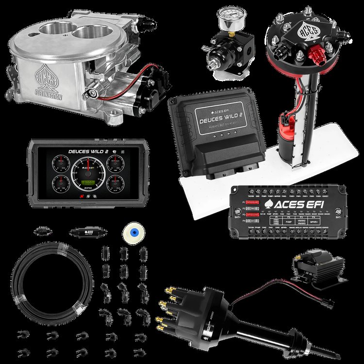 Complete Deuces Wild 2 EFI Conversion Kit for 2300-Flange Intake Manifolds [Polished]