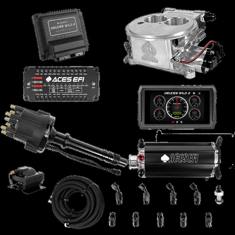 Complete Deuces Wild 2 EFI Conversion Kit for 2300-Flange Intake Manifolds [Polished]