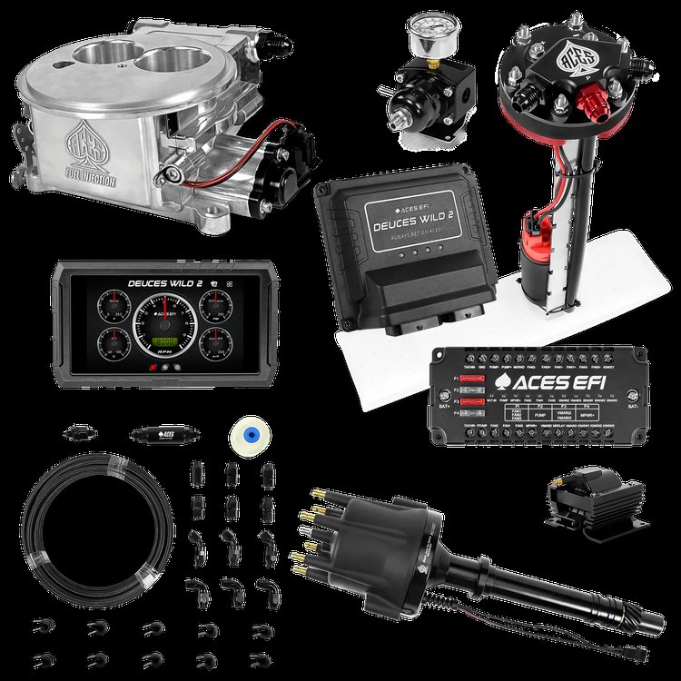 Complete Deuces Wild 2 EFI Conversion Kit for 2300-Flange Intake Manifolds [Polished]