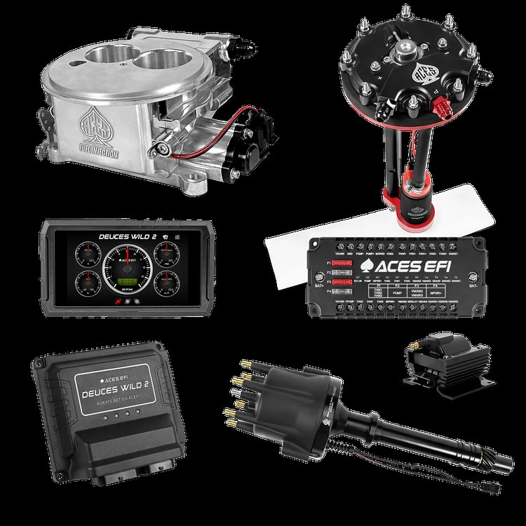 Complete Deuces Wild 2 EFI Conversion Kit for 2300-Flange Intake Manifolds [Polished]