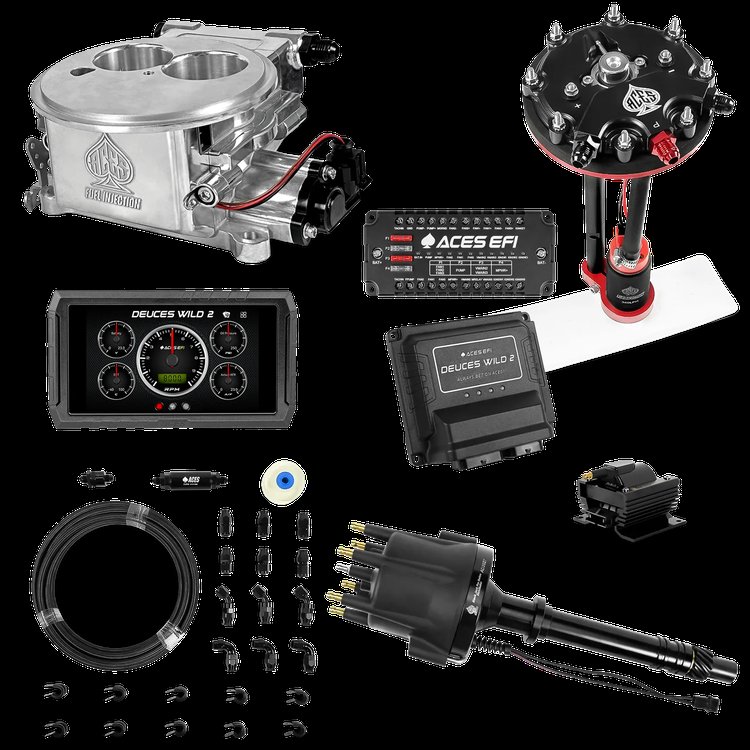 Complete Deuces Wild 2 EFI Conversion Kit for 2300-Flange Intake Manifolds [Polished]