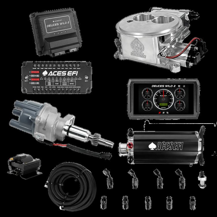 Complete Deuces Wild 2 EFI Conversion Kit for 2300-Flange Intake Manifolds [Polished]