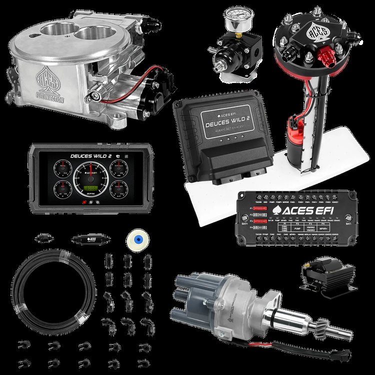 Complete Deuces Wild 2 EFI Conversion Kit for 2300-Flange Intake Manifolds [Polished]