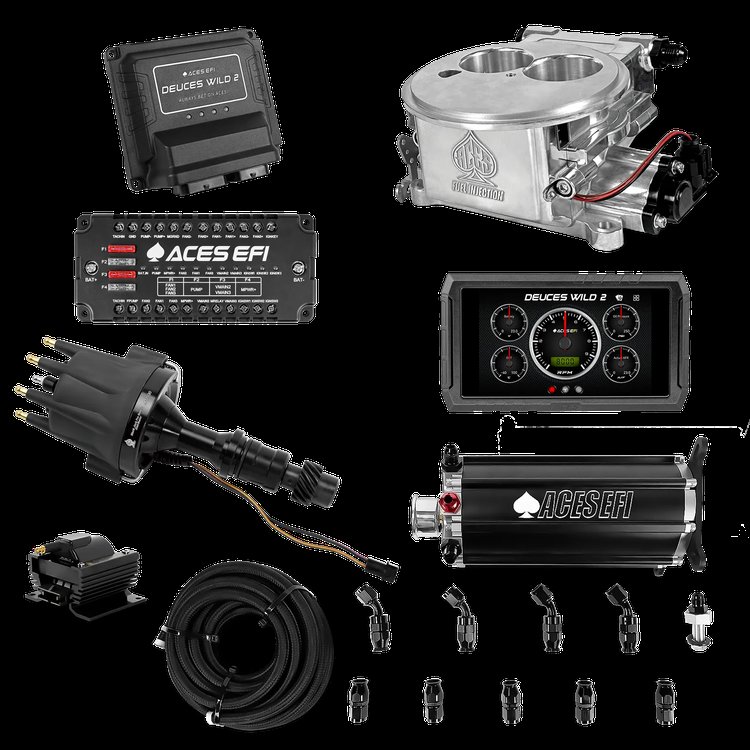 Complete Deuces Wild 2 EFI Conversion Kit for 2300-Flange Intake Manifolds [Polished]