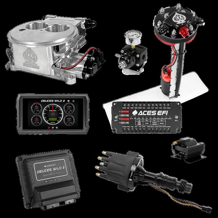 Complete Deuces Wild 2 EFI Conversion Kit for 2300-Flange Intake Manifolds [Polished]