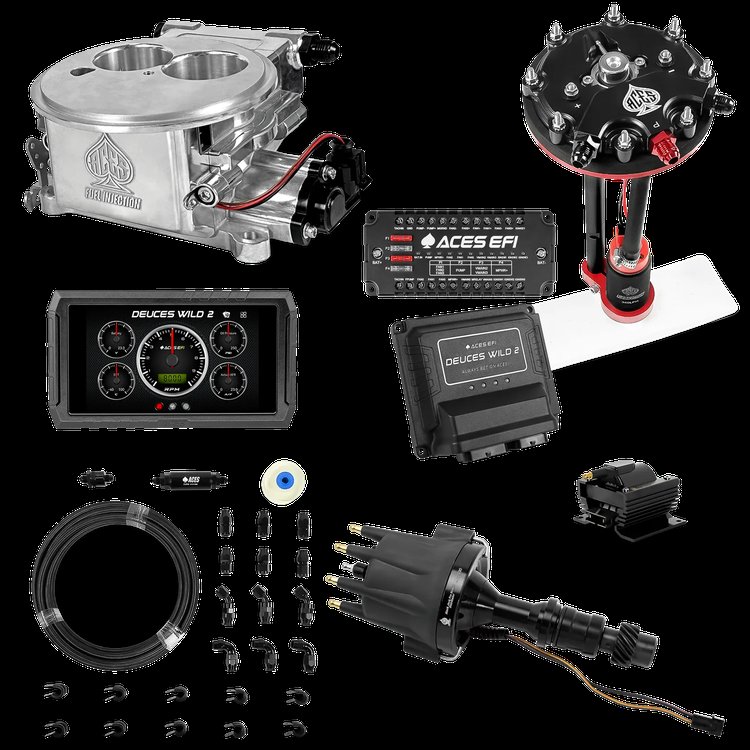 Complete Deuces Wild 2 EFI Conversion Kit for 2300-Flange Intake Manifolds [Polished]