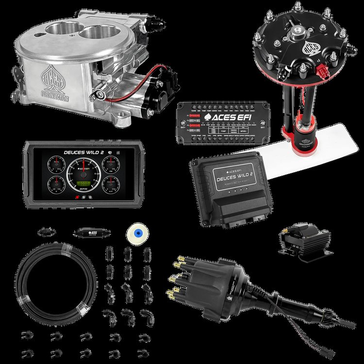 Complete Deuces Wild 2 EFI Conversion Kit for 2300-Flange Intake Manifolds [Polished]