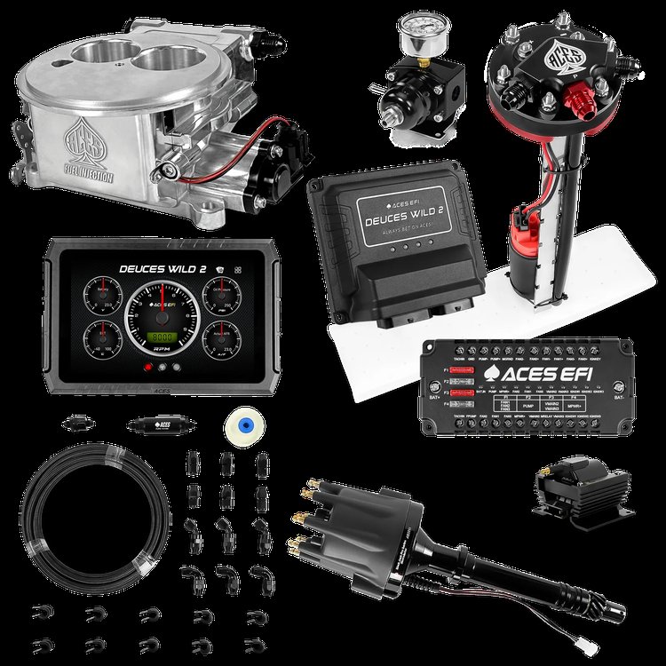 Complete Deuces Wild 2 EFI Conversion Kit for 2300-Flange Intake Manifolds [Polished]