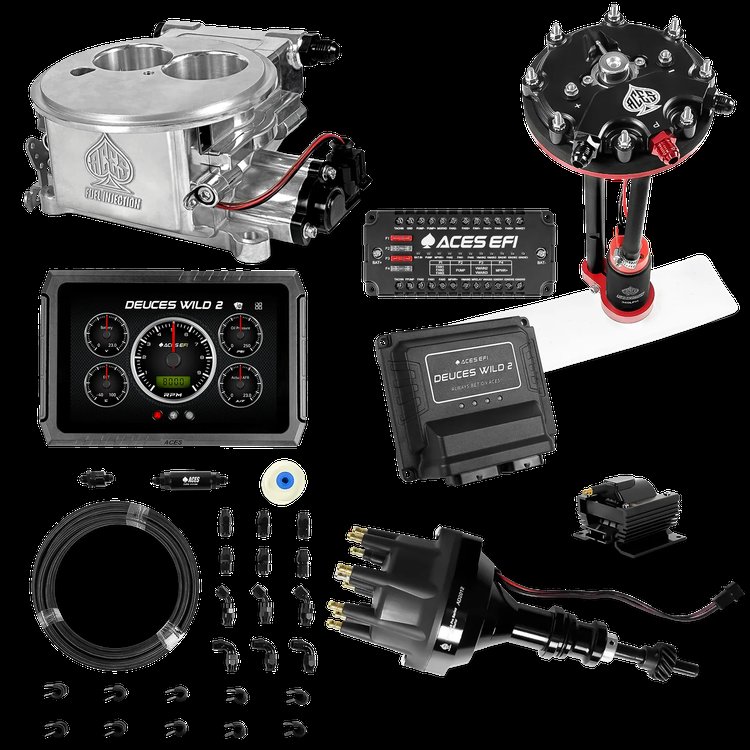 Complete Deuces Wild 2 EFI Conversion Kit for 2300-Flange Intake Manifolds [Polished]