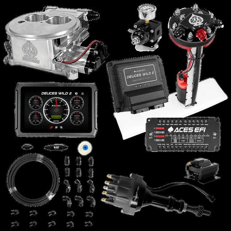 Complete Deuces Wild 2 EFI Conversion Kit for 2300-Flange Intake Manifolds [Polished]
