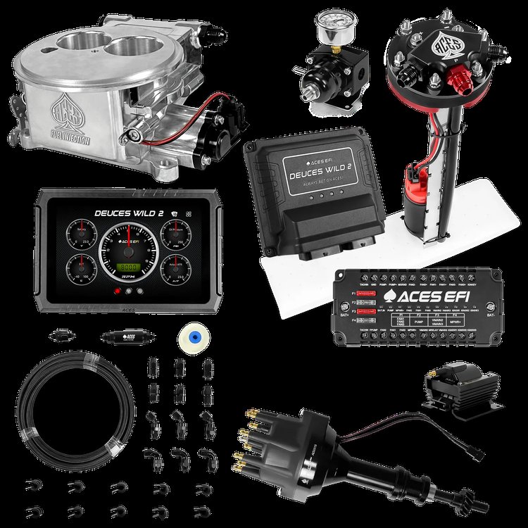 Complete Deuces Wild 2 EFI Conversion Kit for 2300-Flange Intake Manifolds [Polished]