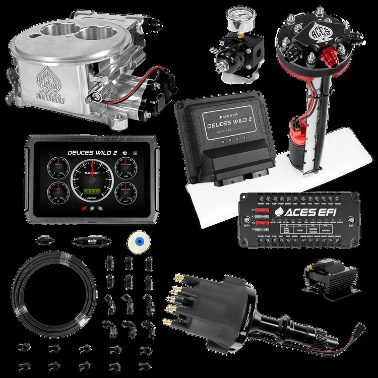 Complete Deuces Wild 2 EFI Conversion Kit for 2300-Flange Intake Manifolds [Polished]