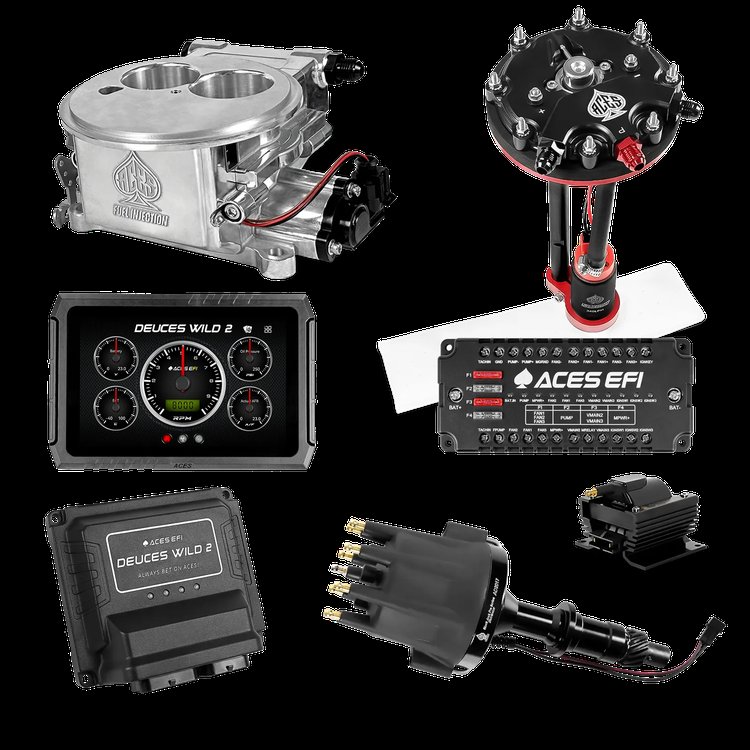 Complete Deuces Wild 2 EFI Conversion Kit for 2300-Flange Intake Manifolds [Polished]