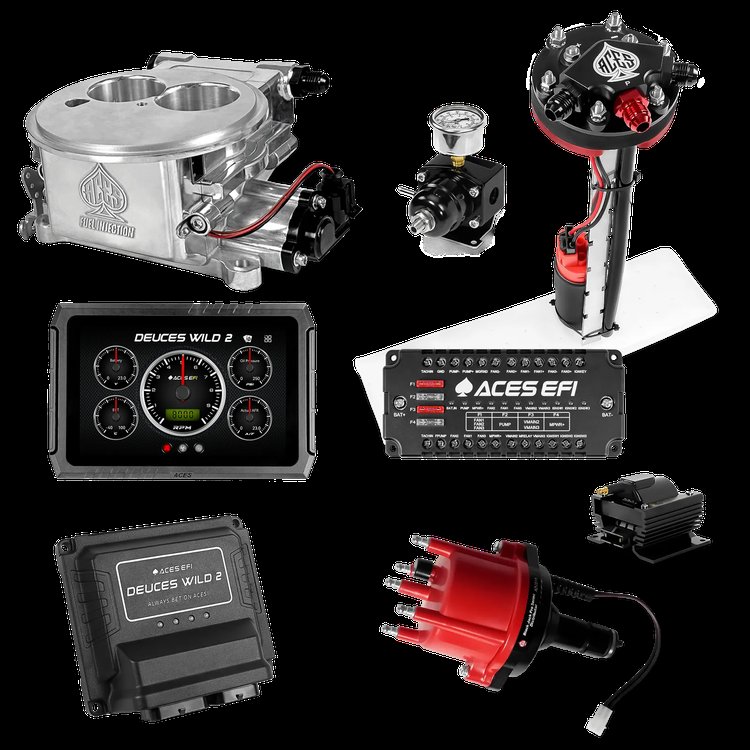 Complete Deuces Wild 2 EFI Conversion Kit for 2300-Flange Intake Manifolds [Polished]