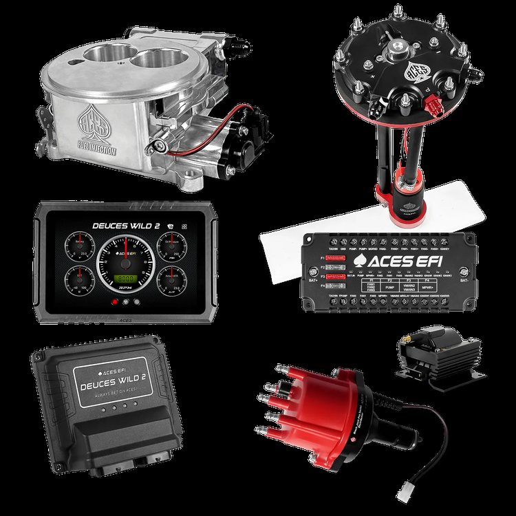 Complete Deuces Wild 2 EFI Conversion Kit for 2300-Flange Intake Manifolds [Polished]