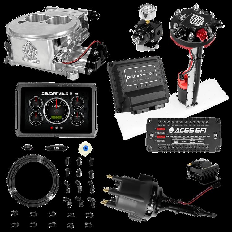 Complete Deuces Wild 2 EFI Conversion Kit for 2300-Flange Intake Manifolds [Polished]