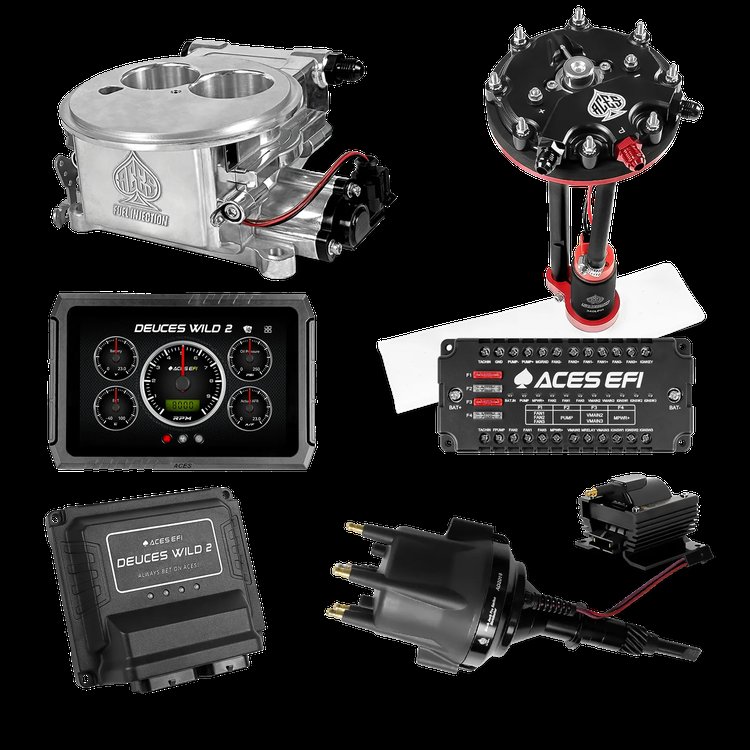 Complete Deuces Wild 2 EFI Conversion Kit for 2300-Flange Intake Manifolds [Polished]
