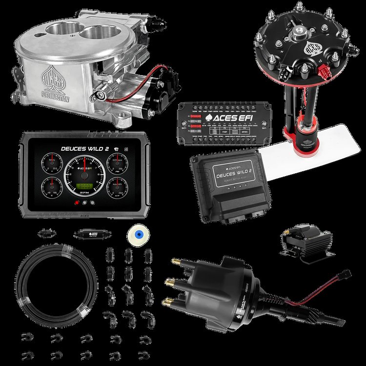 Complete Deuces Wild 2 EFI Conversion Kit for 2300-Flange Intake Manifolds [Polished]