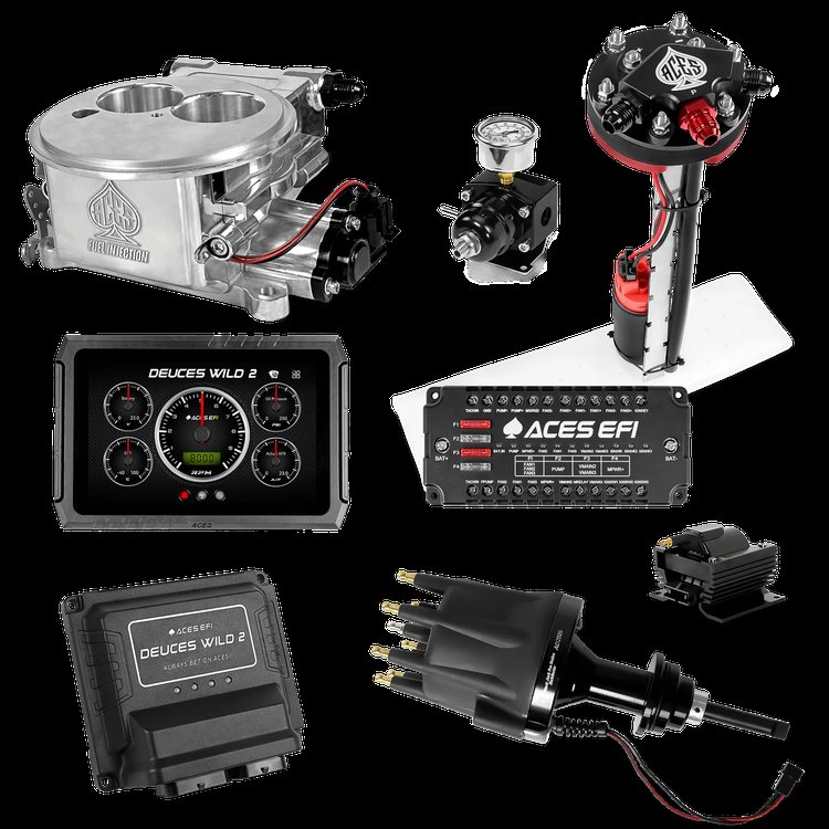 Complete Deuces Wild 2 EFI Conversion Kit for 2300-Flange Intake Manifolds [Polished]