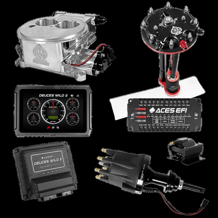 Complete Deuces Wild 2 EFI Conversion Kit for 2300-Flange Intake Manifolds [Polished]