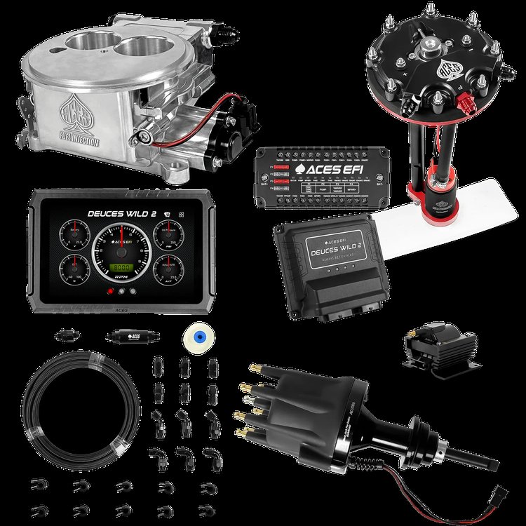 Complete Deuces Wild 2 EFI Conversion Kit for 2300-Flange Intake Manifolds [Polished]