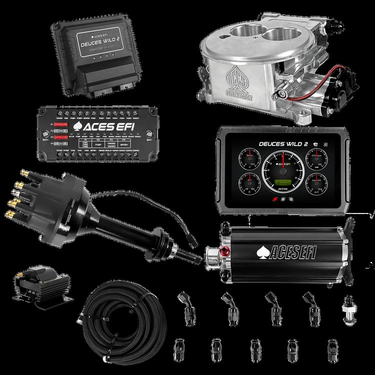 Complete Deuces Wild 2 EFI Conversion Kit for 2300-Flange Intake Manifolds [Polished]