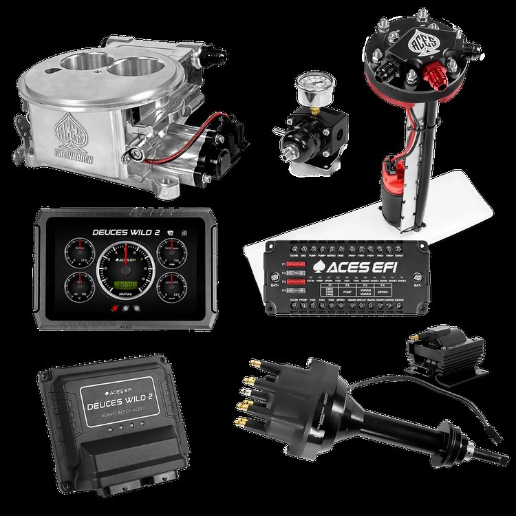 Complete Deuces Wild 2 EFI Conversion Kit for 2300-Flange Intake Manifolds [Polished]
