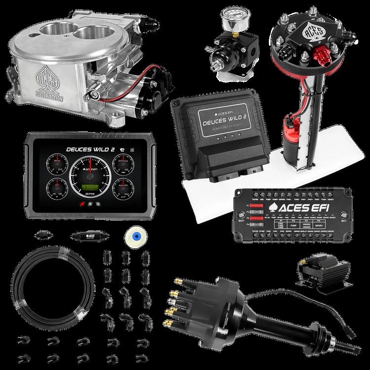 Complete Deuces Wild 2 EFI Conversion Kit for 2300-Flange Intake Manifolds [Polished]