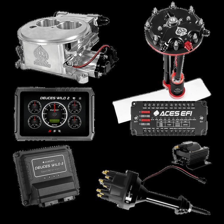 Complete Deuces Wild 2 EFI Conversion Kit for 2300-Flange Intake Manifolds [Polished]