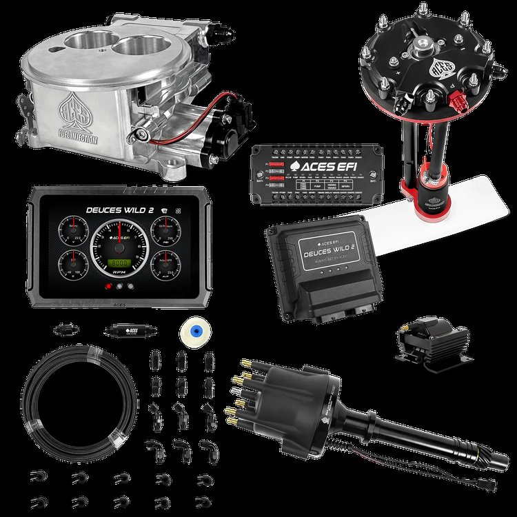Complete Deuces Wild 2 EFI Conversion Kit for 2300-Flange Intake Manifolds [Polished]