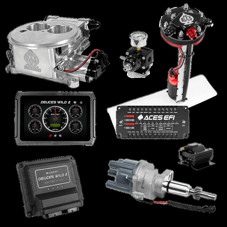 Complete Deuces Wild 2 EFI Conversion Kit for 2300-Flange Intake Manifolds [Polished]
