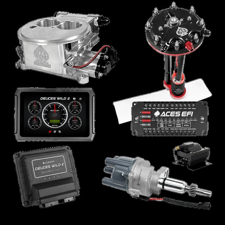 Complete Deuces Wild 2 EFI Conversion Kit for 2300-Flange Intake Manifolds [Polished]