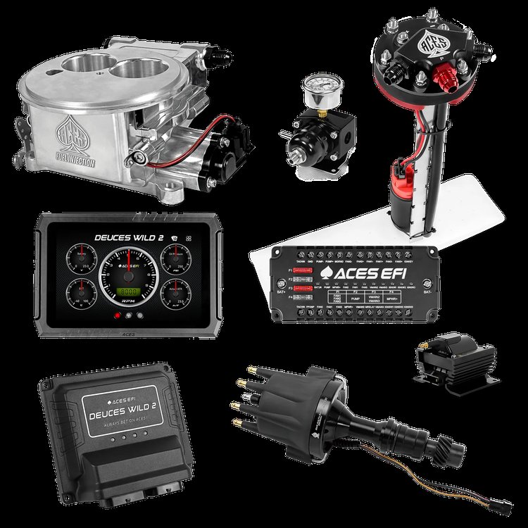 Complete Deuces Wild 2 EFI Conversion Kit for 2300-Flange Intake Manifolds [Polished]
