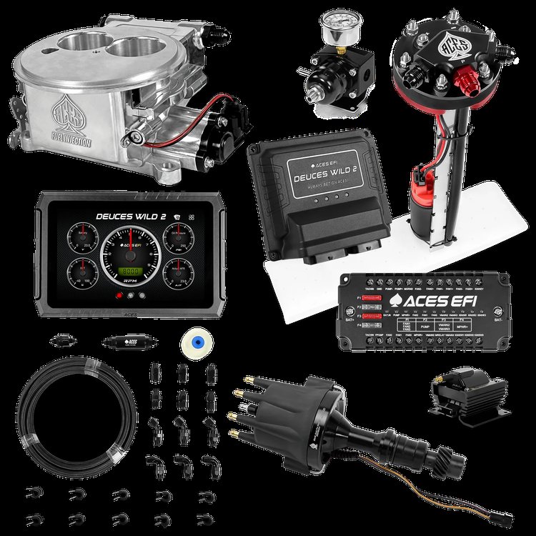 Complete Deuces Wild 2 EFI Conversion Kit for 2300-Flange Intake Manifolds [Polished]