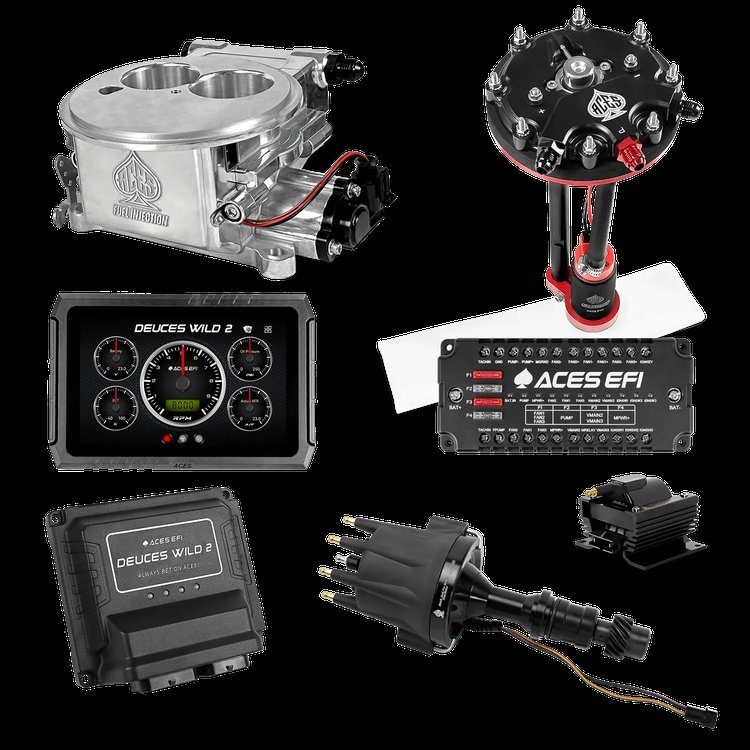 Complete Deuces Wild 2 EFI Conversion Kit for 2300-Flange Intake Manifolds [Polished]