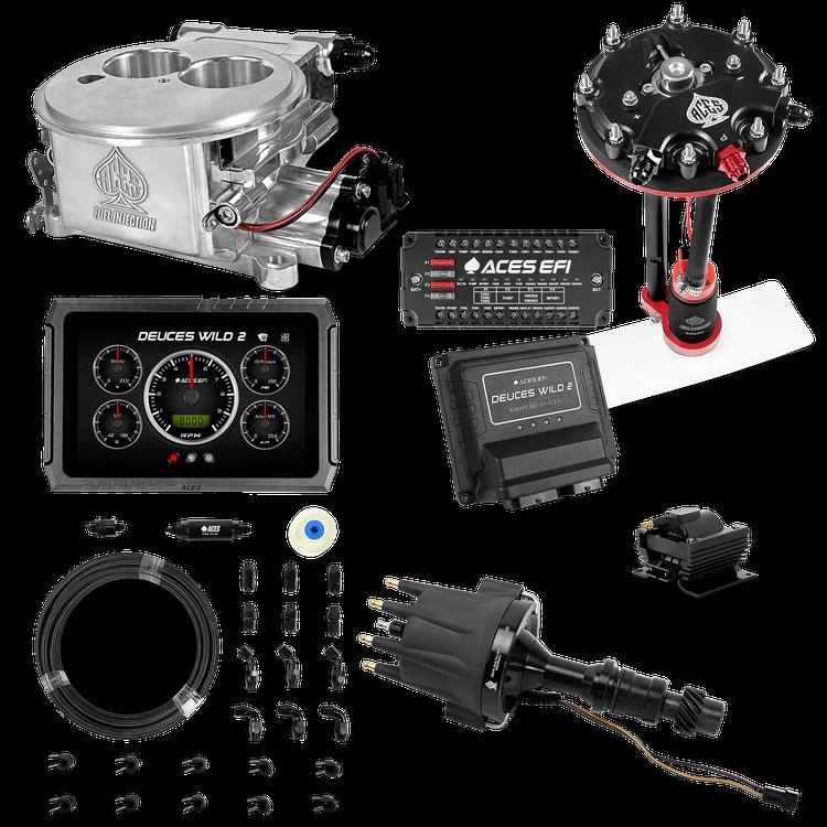 Complete Deuces Wild 2 EFI Conversion Kit for 2300-Flange Intake Manifolds [Polished]
