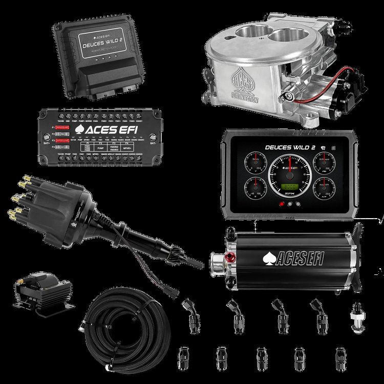 Complete Deuces Wild 2 EFI Conversion Kit for 2300-Flange Intake Manifolds [Polished]