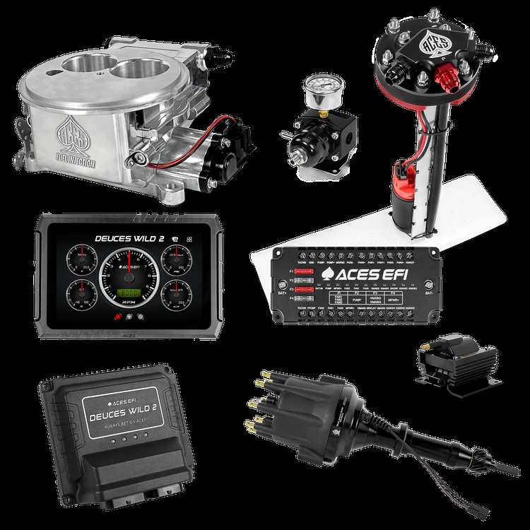 Complete Deuces Wild 2 EFI Conversion Kit for 2300-Flange Intake Manifolds [Polished]