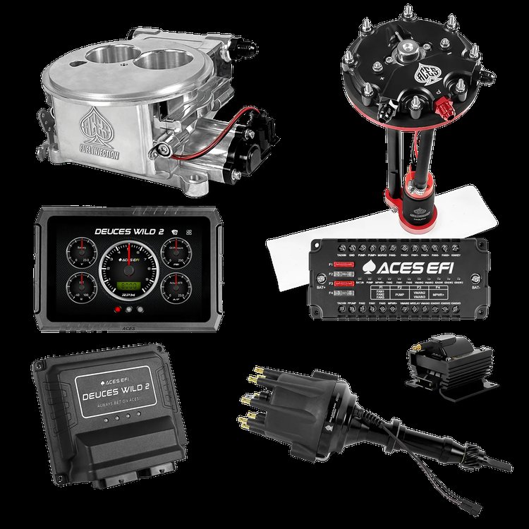 Complete Deuces Wild 2 EFI Conversion Kit for 2300-Flange Intake Manifolds [Polished]