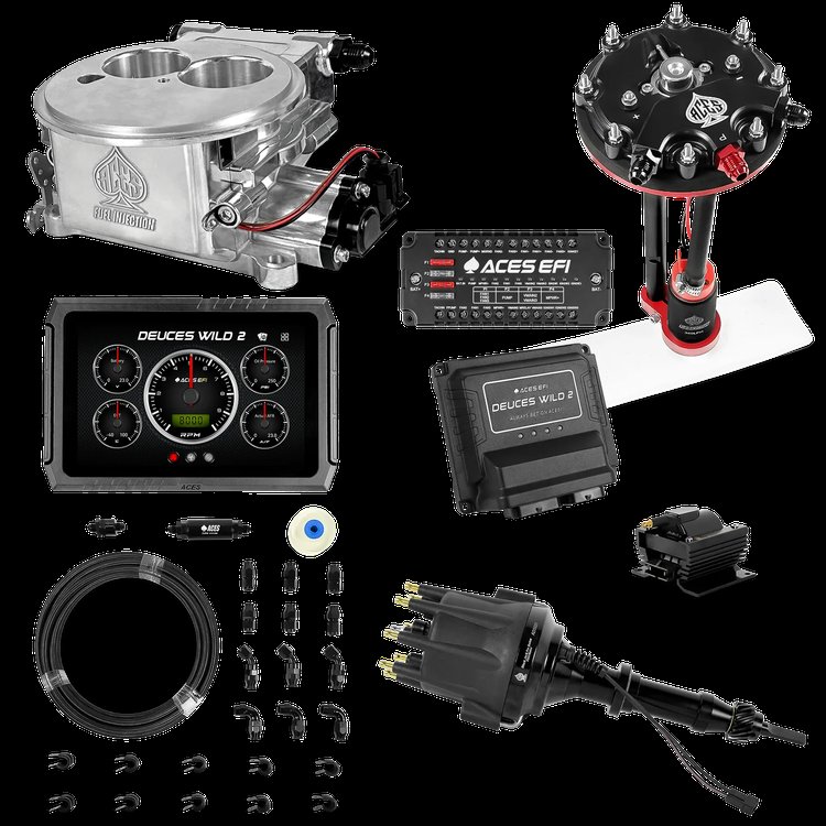 Complete Deuces Wild 2 EFI Conversion Kit for 2300-Flange Intake Manifolds [Polished]