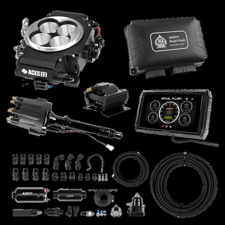 Complete Royal Flush EFI Conversion Kit for 4150-Flange Intake Manifolds [Black]